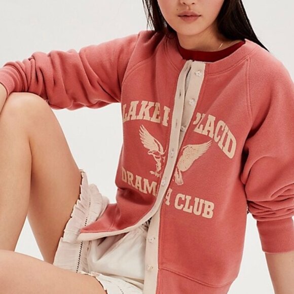 NWT Free People Junior Sweatshirt Cardi Lake Placid Dram Club Sold Out $98 - Picture 3 of 10